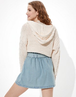 Женские юбки American Eagle AE High-Waisted Denim Paperbag Mini Skirt — фото 2