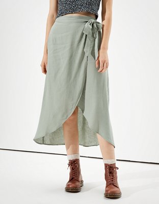 aerie midi wrap dress