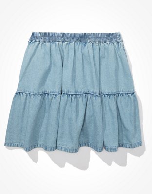Женские юбки American Eagle AE Denim Tiered Mini Skirt — фото 4