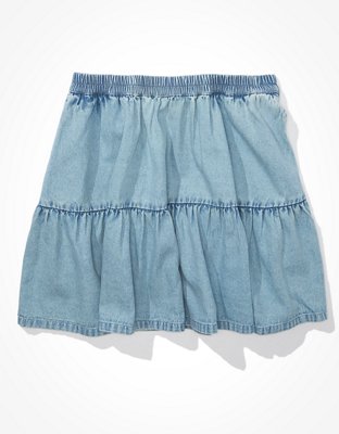 Женские юбки American Eagle AE Denim Tiered Mini Skirt — фото 3