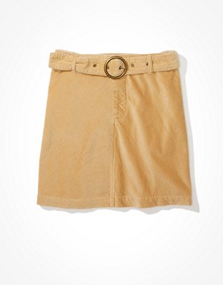 Image of AE Corduroy Belted Mini Skirt Women's Brown XXS