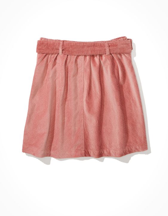 AE Corduroy Belted Mini Skirt