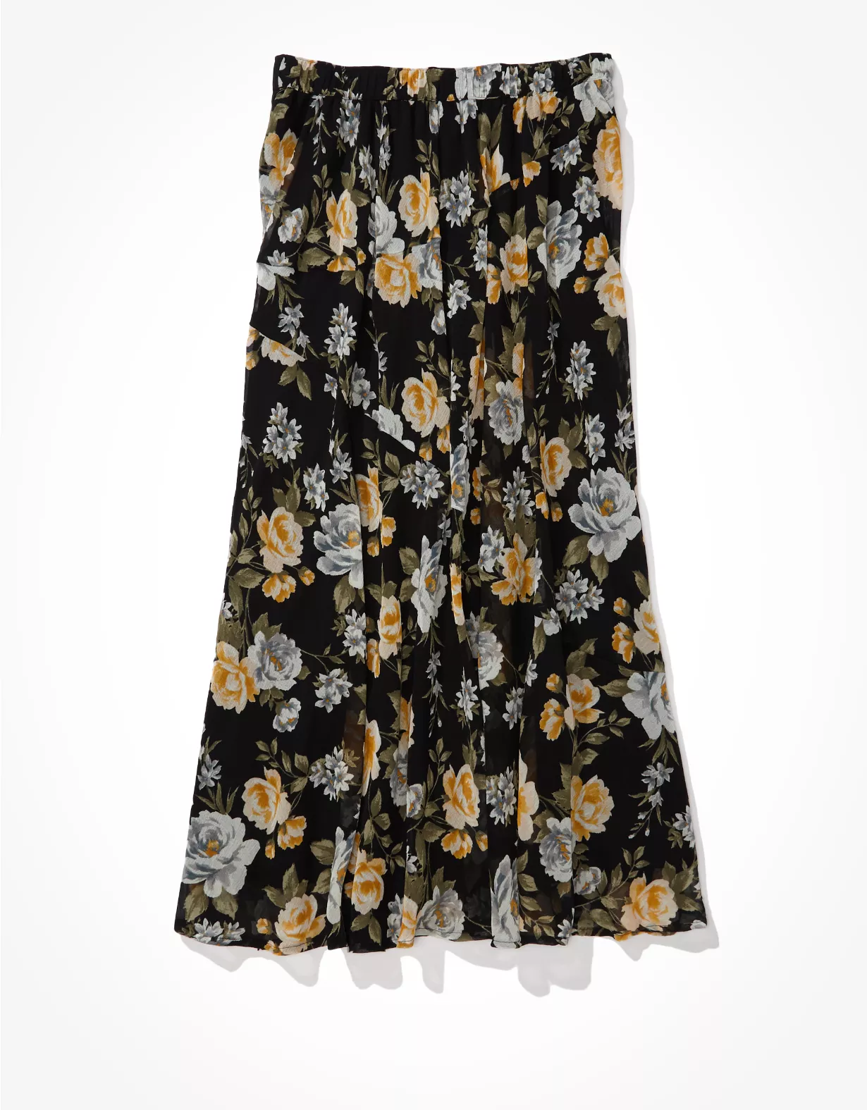 AE Floral Chiffon Midi Skirt