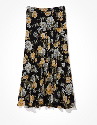 AE Floral Chiffon Midi Skirt