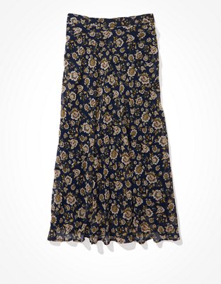 AE Floral Chiffon Midi Skirt