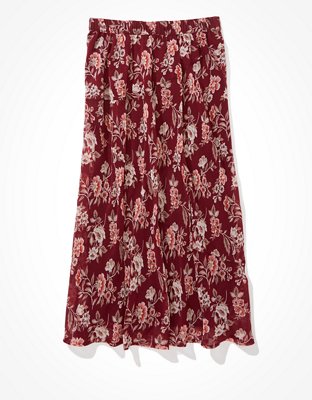 AE Floral Chiffon Midi Skirt