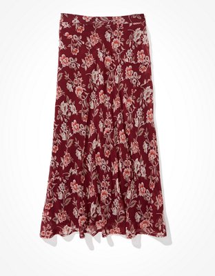 AE Floral Chiffon Midi Skirt
