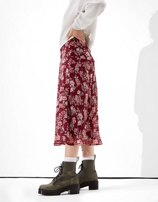 AE Floral Chiffon Midi Skirt