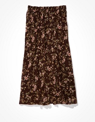 AE Floral Chiffon Midi Skirt