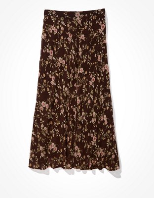AE Floral Chiffon Midi Skirt