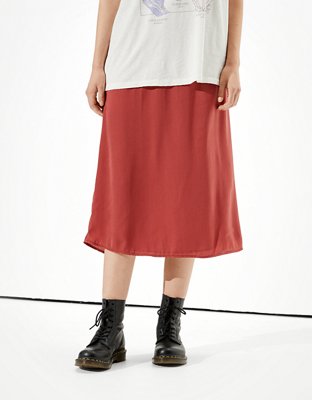 AE Silky Midi Slip Skirt
