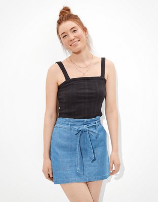 american eagle denim skirt