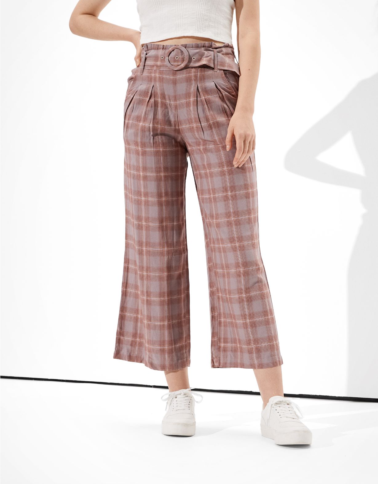 AE High-Waisted Belted Wide Leg Pant