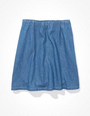 Женские юбки American Eagle AE Denim Slit Mini Skirt — фото 4