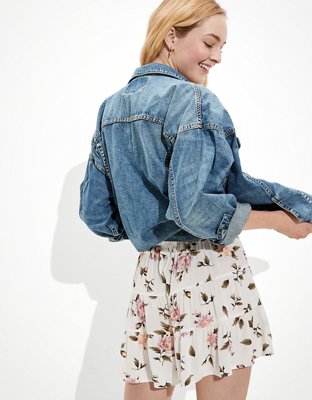 Женские брюки American Eagle AE Tiered Tie-Up Short — фото 2
