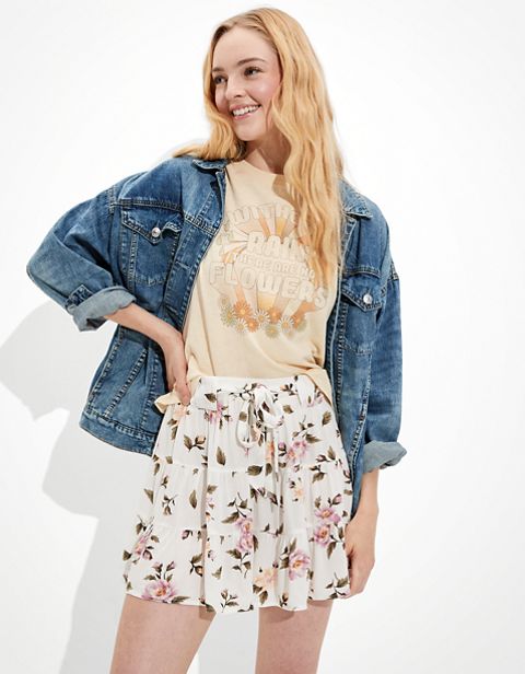 Женские брюки American Eagle AE Tiered Tie-Up Short