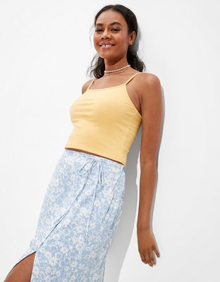 AE Floral Midi Slip Skirt