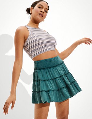 AE Smocked Tiered Mini Skirt