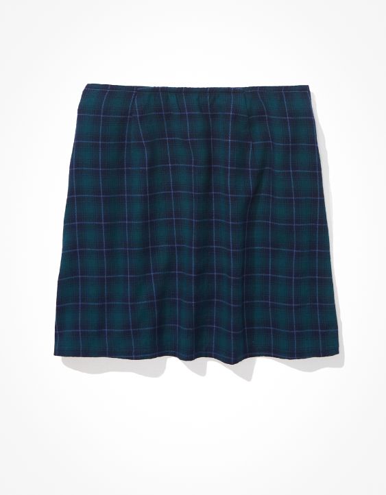 AE Plaid Slit Mini Skirt