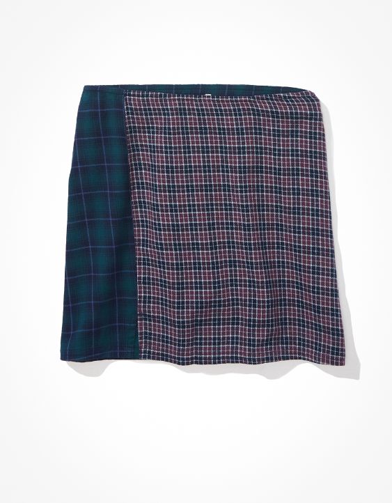 AE Plaid Slit Mini Skirt