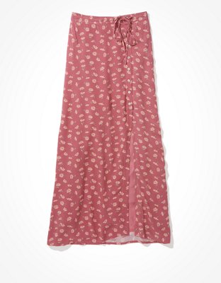 AE Tie-Waist Wrap Midi Skirt