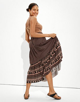 AE Tiered Midi Skirt