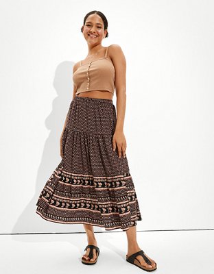 AE Tiered Midi Skirt