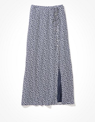 AE Tie-Waist Wrap Midi Skirt