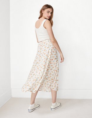 AE Floral Midi Skirt