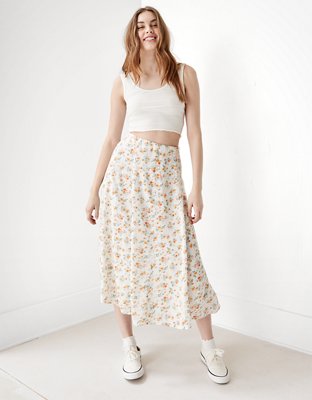 Floaty floral shop midi skirt