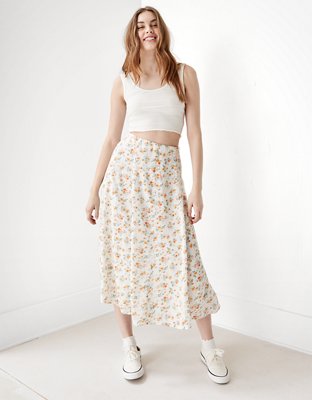 AE Floral Midi Skirt