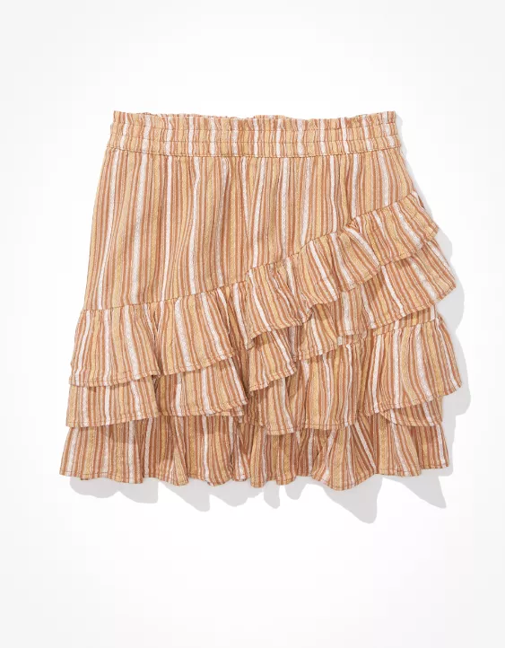 AE Striped Ruffle Mini Skirt