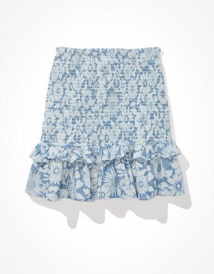 AE Floral Ruffle Mini Skirt