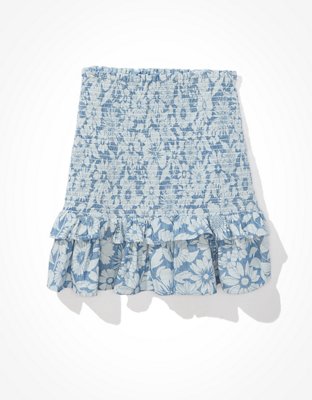 AE Floral Ruffle Mini Skirt