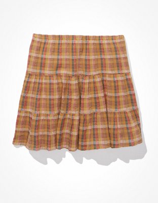 AE Tie-Waist Tiered Mini Skirt