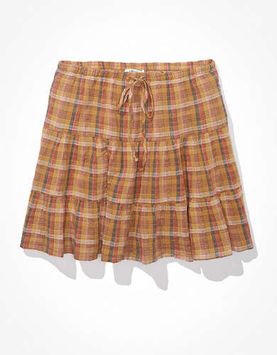 AE Tie-Waist Tiered Mini Skirt