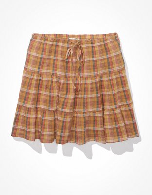AE Tie-Waist Tiered Mini Skirt