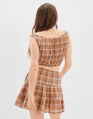 AE Tie-Waist Tiered Mini Skirt