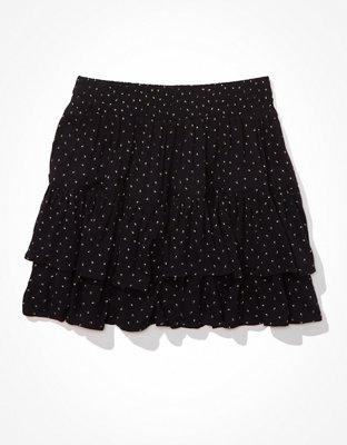 AE Tiered Ruffle Tie-Waist Floral Mini Skirt