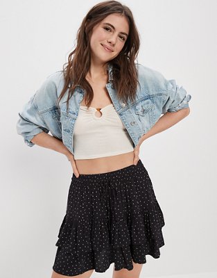 Женские юбки American Eagle AE Tiered Ruffle Tie-Waist Floral Mini Skirt — фото 5