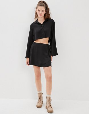 AE Silky Wrap Mini Skirt