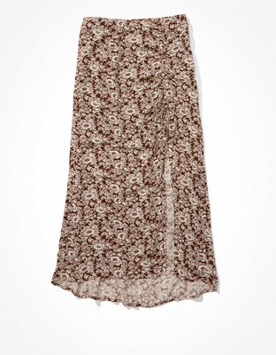 AE Floral Midi Slip Skirt