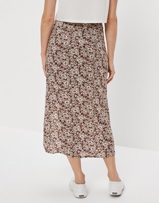AE Floral Midi Slip Skirt
