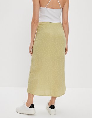 AE Floral Midi Slip Skirt