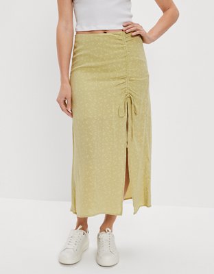 AE Floral Slip Midi Skirt