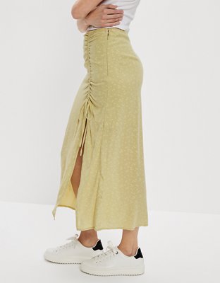 AE Floral Midi Slip Skirt