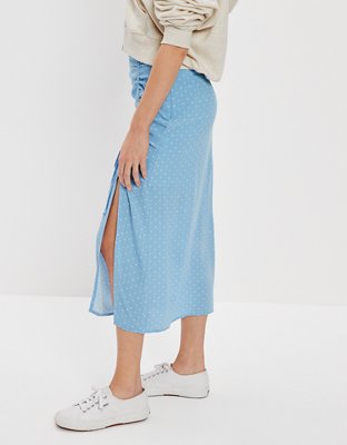 AE Floral Midi Slip Skirt