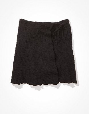 AE High-Waisted Wrap-Front Mini Skirt