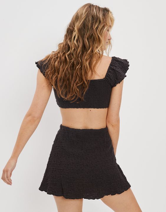 AE High-Waisted Wrap-Front Mini Skirt
