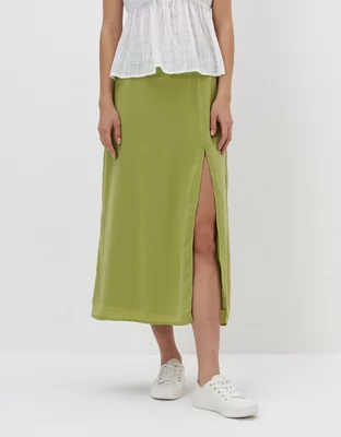 AE High-Waisted Slit Midi Skirt